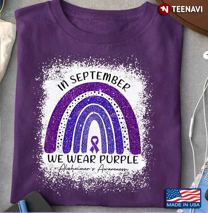 In September We Wear Purple Alzheimer's Awareness Rainbow