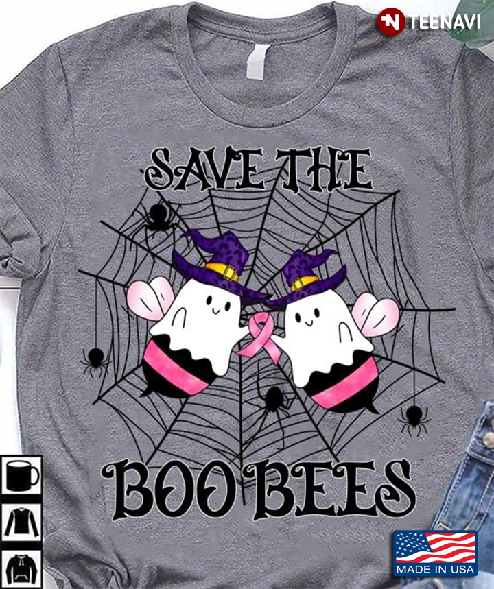 Save The Boo Bees Breast Cancer Awareness For Halloween T-Shirt