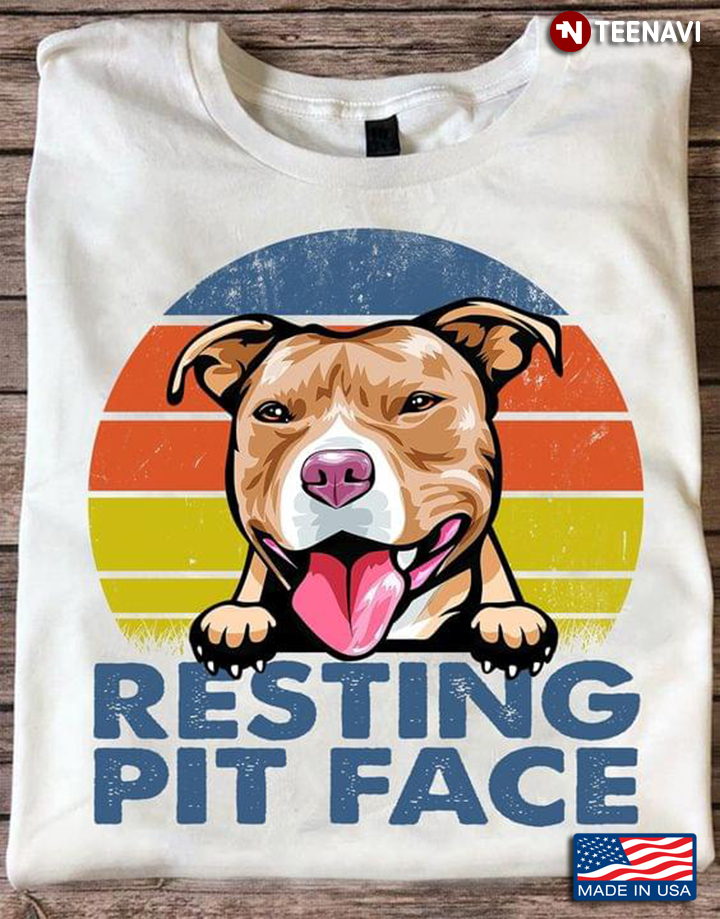 Vintage Pitbull Resting Pit Face For Dog Lover