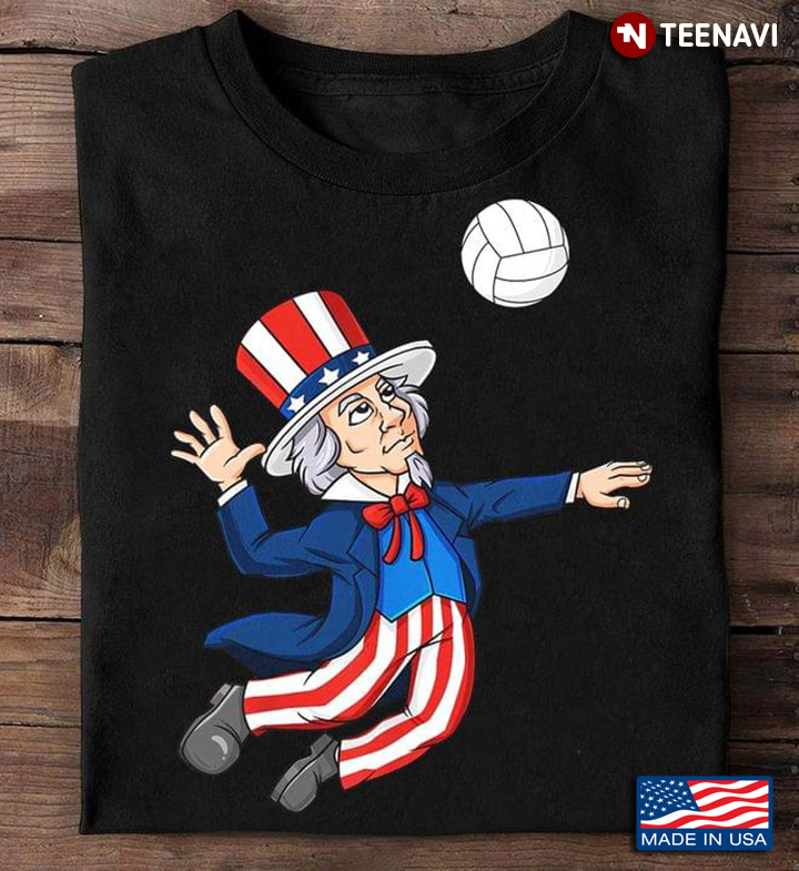 Uncle Sam Playing Volleyball American Flag For 4th Of July