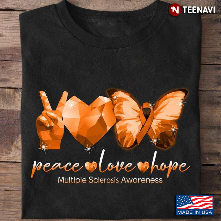 Peace Love Hope Multiple Sclerosis Awareness Butterfly