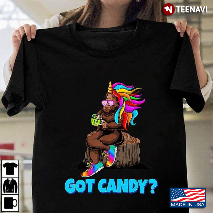 Got Candy Funny Bigfoot In Unicorn For Halloween