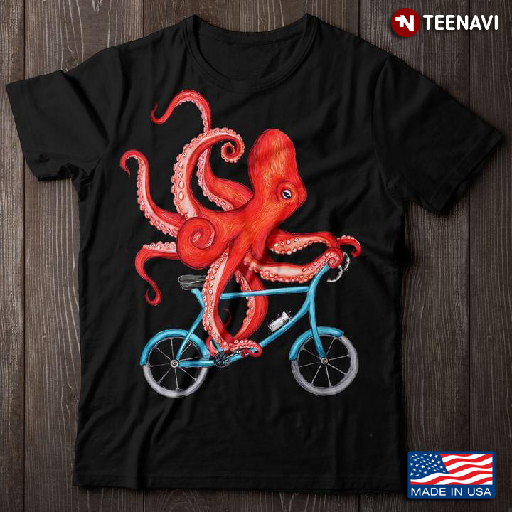 Funny Octopus Riding The Bike For Cycling Lover