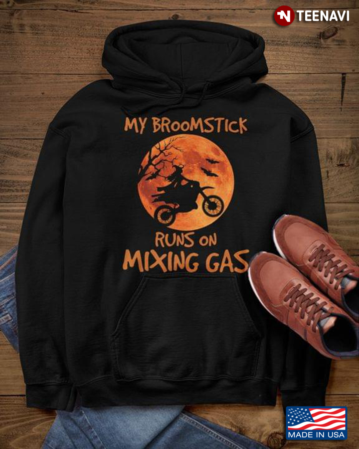 My Broomstick Runs On Mixing Gas Witch Riding Motorcycle For Halloween