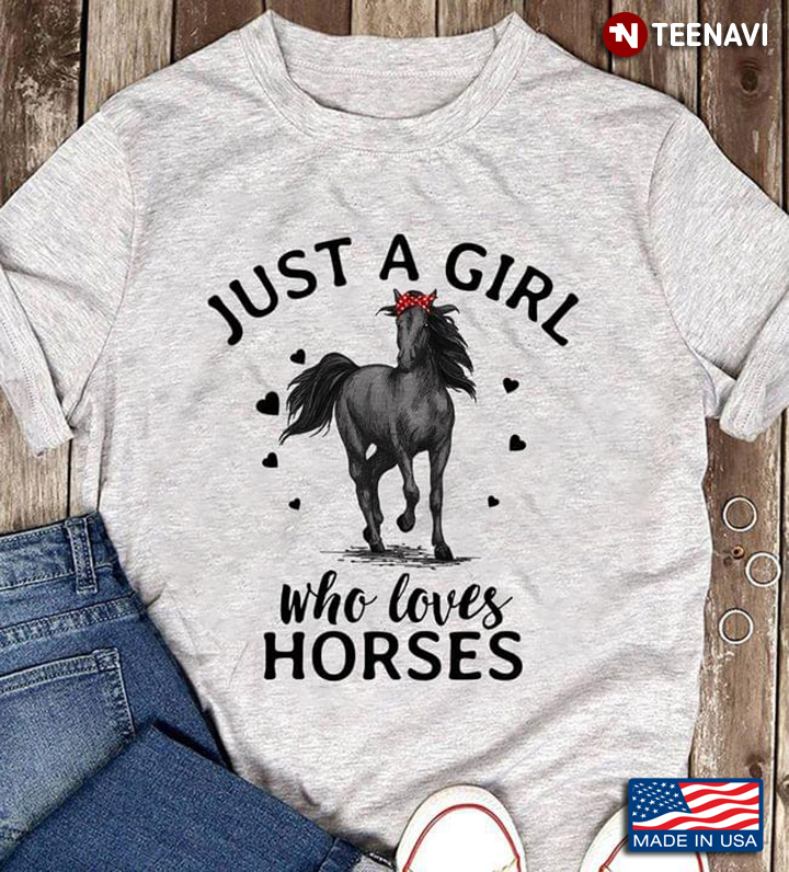 Funny Horse With Red Headband Just A Girl Who Loves Horses For Horse Lover