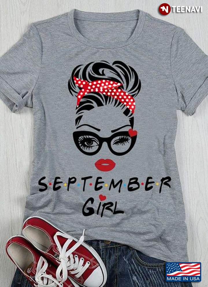 September Girl Woman With Red Headband And Glasses