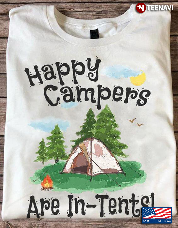 Happy Campers Are In Tents For Camp Lover