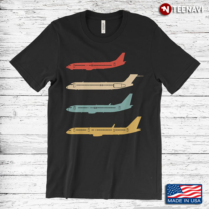 Four Different Colorful Airplanes For Pilots