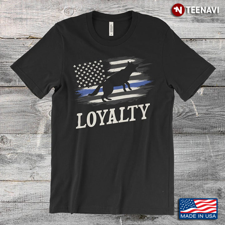 Loyalty American Flag Blue Line German Shepherd Police Dog For Dog Lover