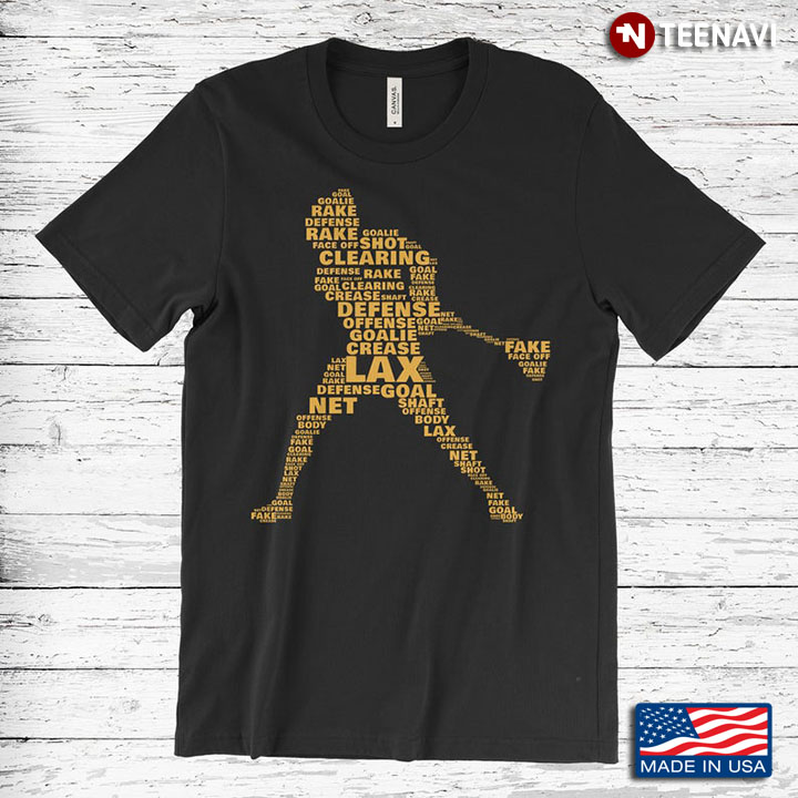 Lacrosse Player Rake Shot Clearing Defense Offense Goalie Crease Yellow Design For Lacrosse Lover