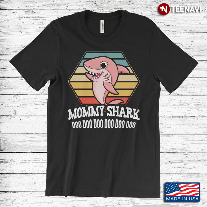 Vintage Mommy Shark Doo Doo Doo Doo Doo Doo Funny Pink Shark