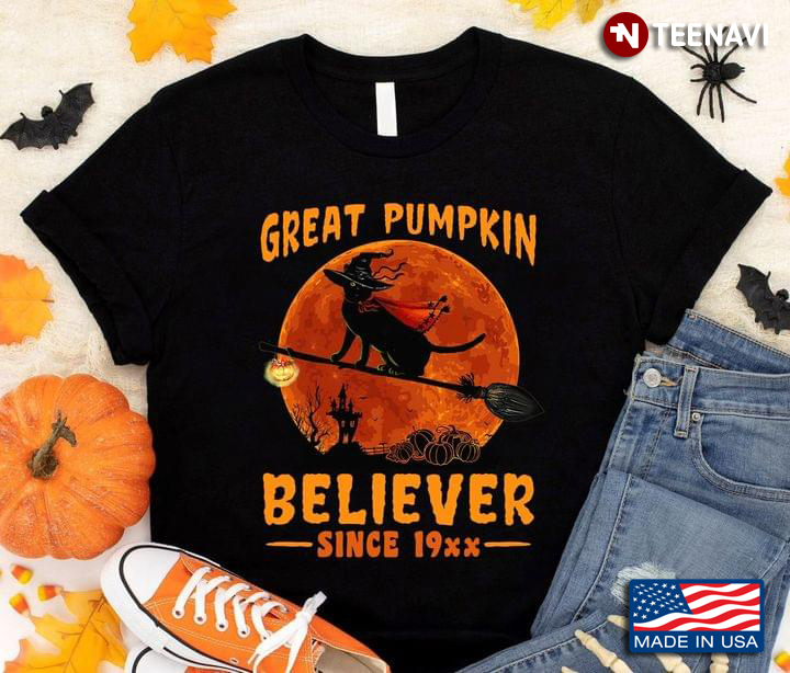 Great Pumpkin Believer Since 19xx Black Cat Witch For Halloween