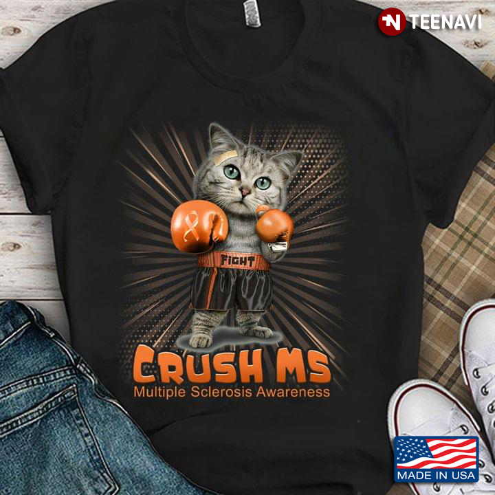 Boxing Cat Crush MS Multiple Sclerosis Awareness Cat Fighter