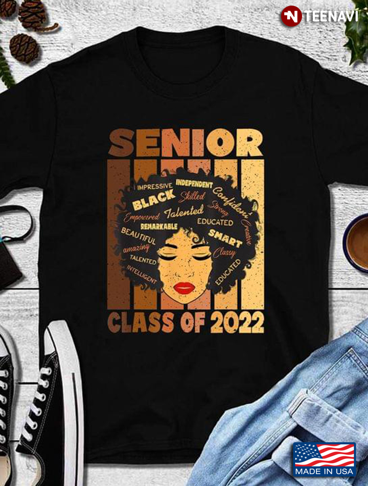Vintage Senior Class Of 2022 Black Woman