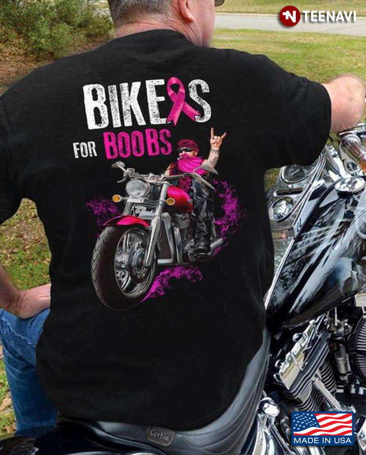 Bikers For Boobs Riding Motorcycle Breast Cancer Awareness