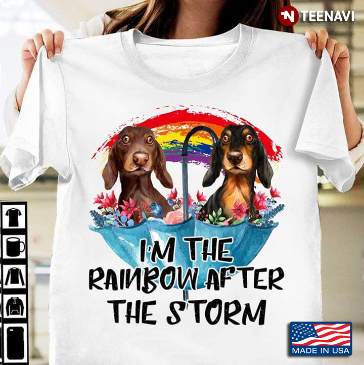 Dachshunds I'm The Rainbow After The Storm Floral Umbrella
