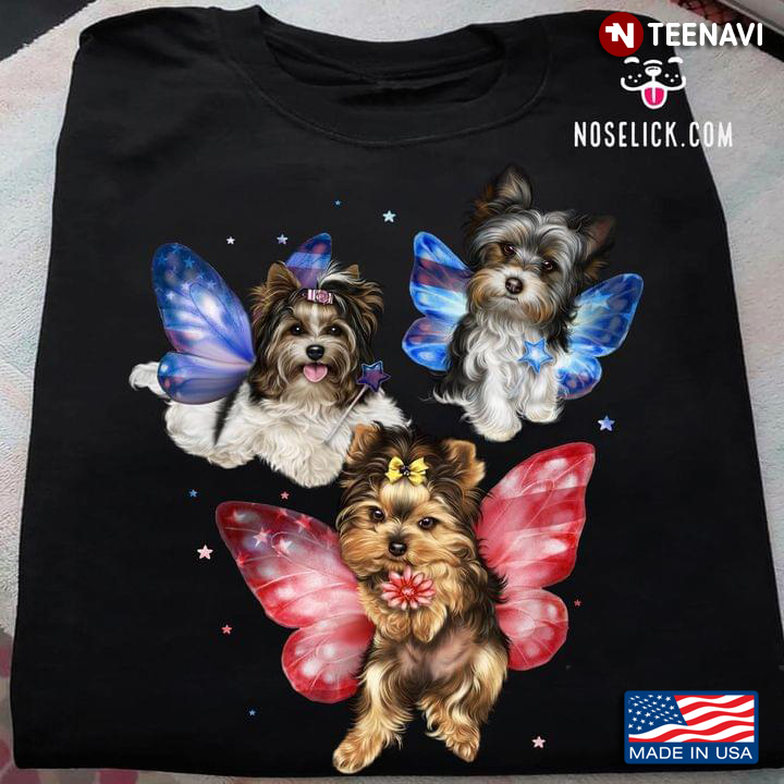 Yorkshire Terrier Dogs With Wings Butterflies Wings