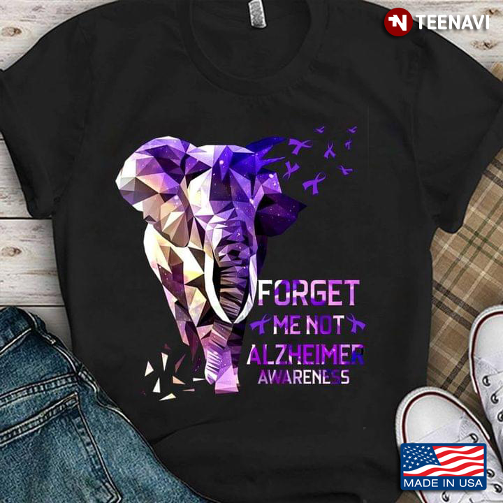 Forget Me Not Alzheimers Awareness Elephant Flower Nice Version