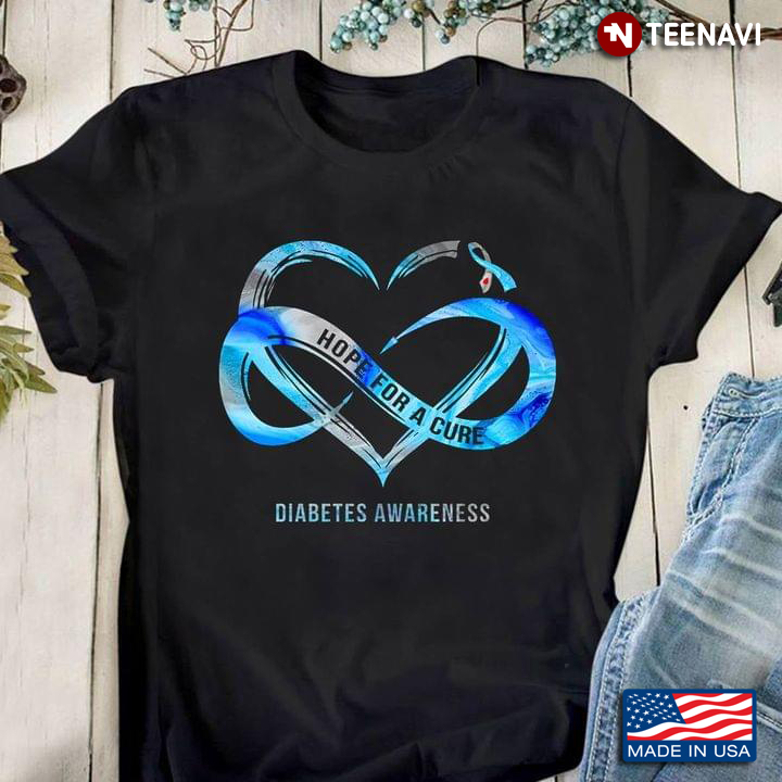 Hope For A Cure Diabetes Awareness Blue Heart