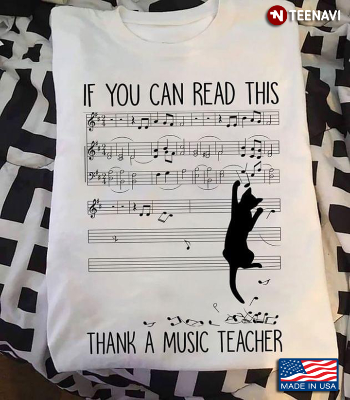 Black Cat You Can Read This Thank A Music Teacher