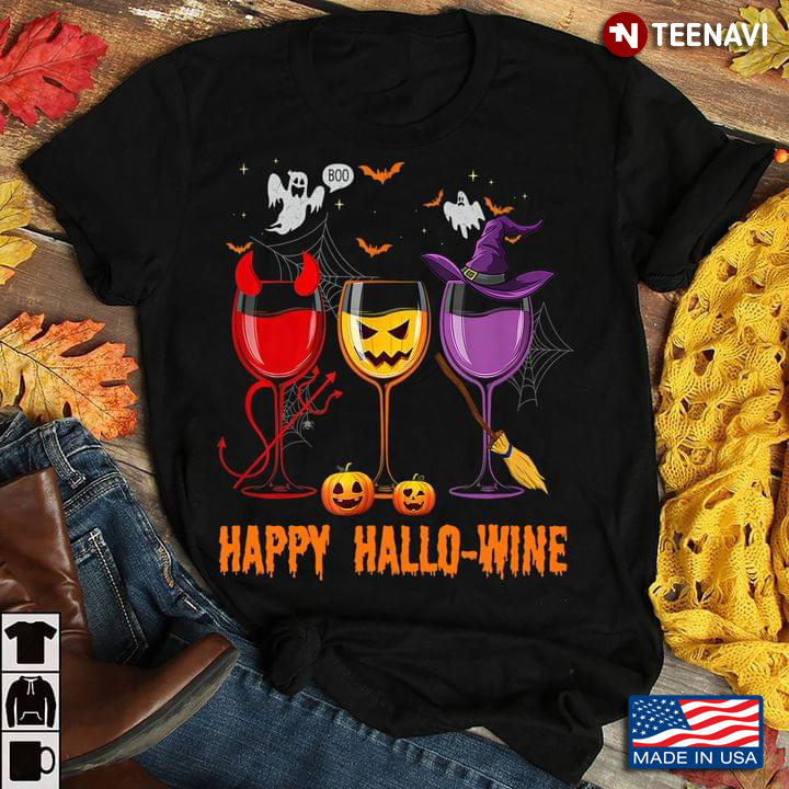 Funny Halloween Happy Hallowine Hallo-wine Wine Lover