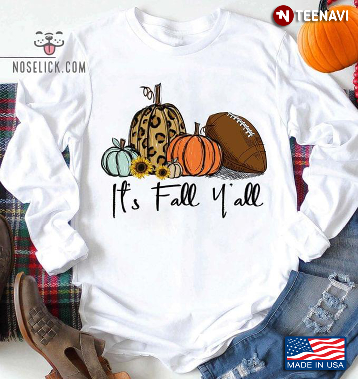 Halloween It’s Fall Y’All Pumpkin Rugby Ball