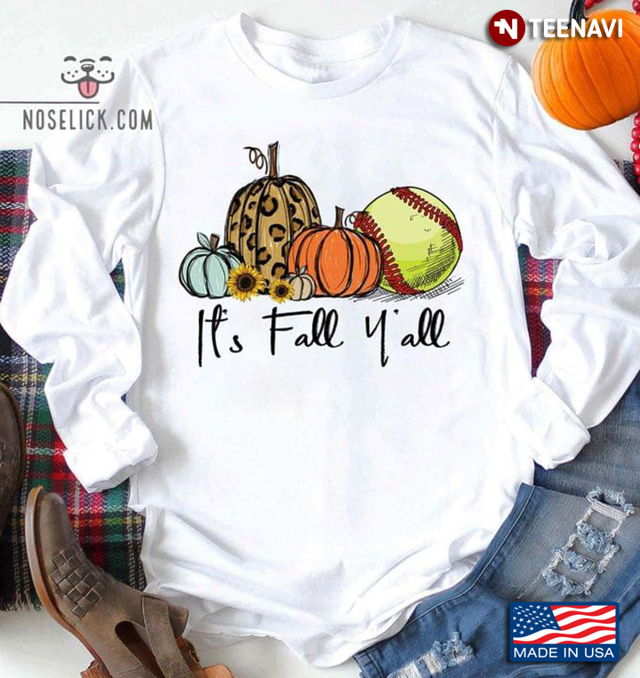 Halloween It’s Fall Y’All Pumpkin Softball