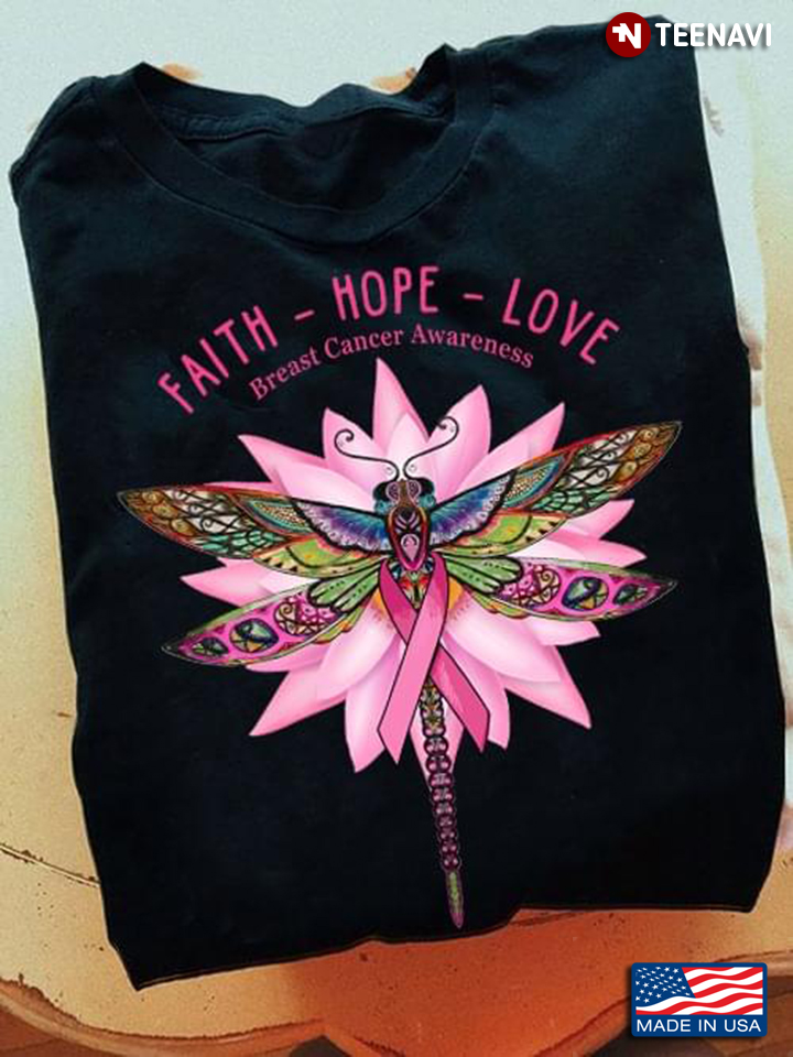 Dragonfly Faith Hope Love Breast Cancer Awareness