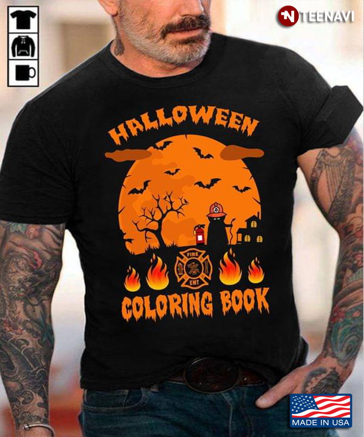 Happy Halloween Coloring Book Firefighter Halloween
