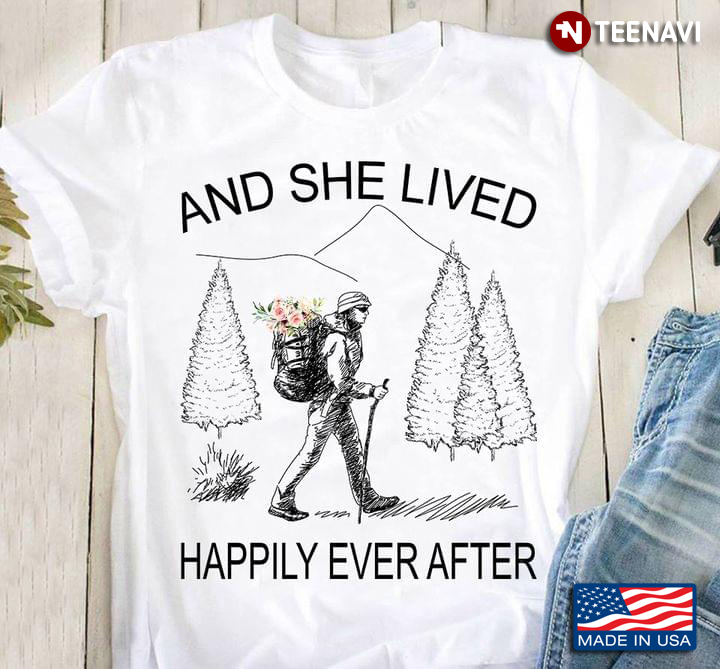 Hiking And She Lived Happily Ever After Floral Backpack