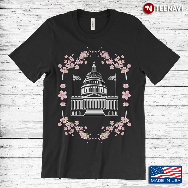 Washington DC Capitol Building Cherry Blossoms