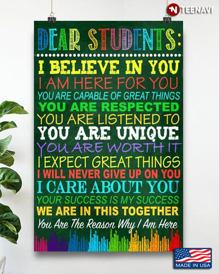 Green Theme Teacher & Student Dear Students I Believe In You I Am Here For You You Are Capable Of Great Things