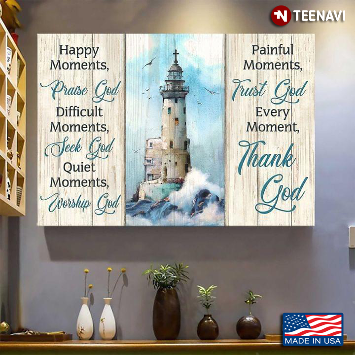 Blue Theme Lighthouse Church Happy Moments Praise God Difficult Moments Seek God
