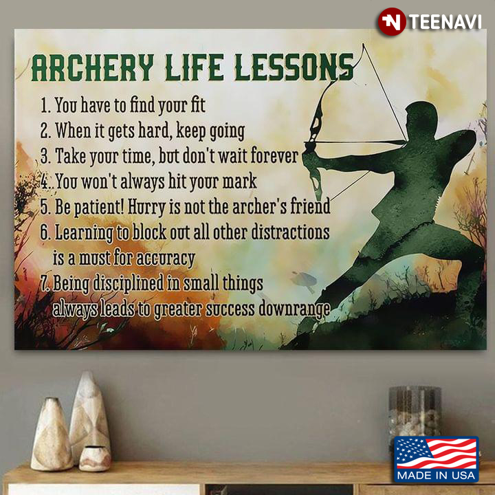 Vintage Archer Silhouette Archery Life Lessons