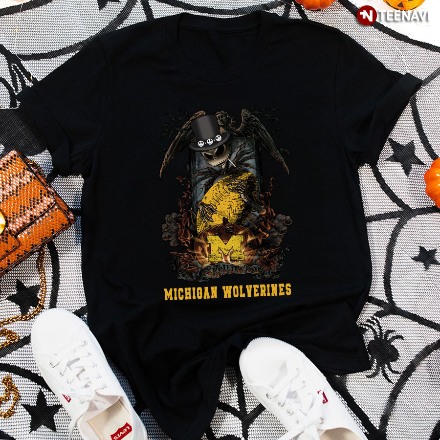 Jack Skellington Michigan Wolverines Halloween T-Shirt