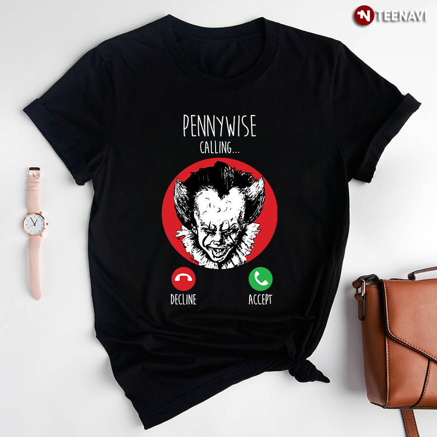 Pennywise Calling Horror Movies Character for Halloween T-Shirt