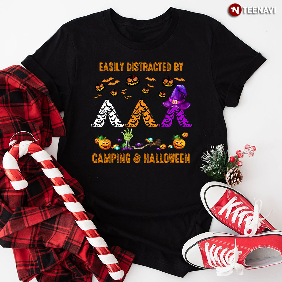 Easily Distracted By Camping & Halloween for Camper T-Shirt