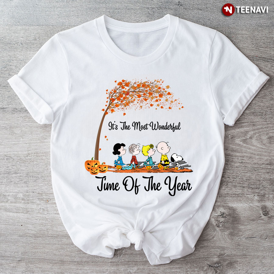 It's The Most Wonderful Time Of The Year Happy Fall Peanuts Characters And Pumpkin for Fall Lover T-Shirt