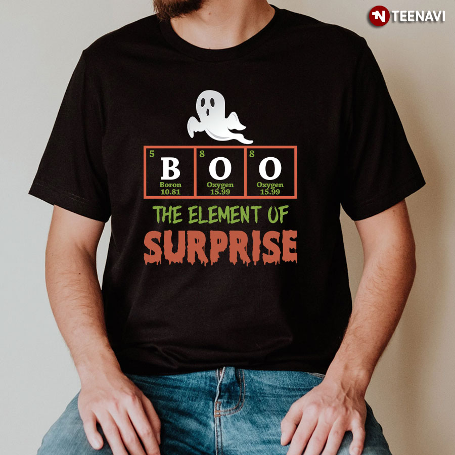 Halloween Boo Art Chemistry Teacher Element Of Surprise T-Shirt