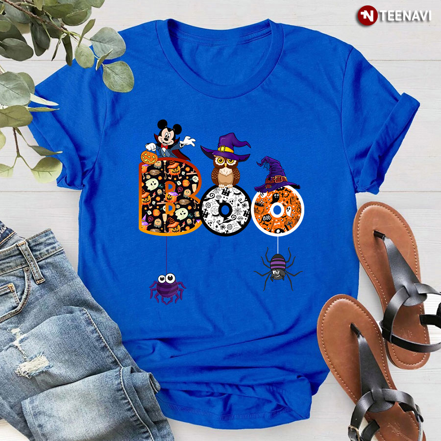 Boo Mickey Mouse Owl Witch Spiders And Jack O’ Lantern for Halloween T-Shirt