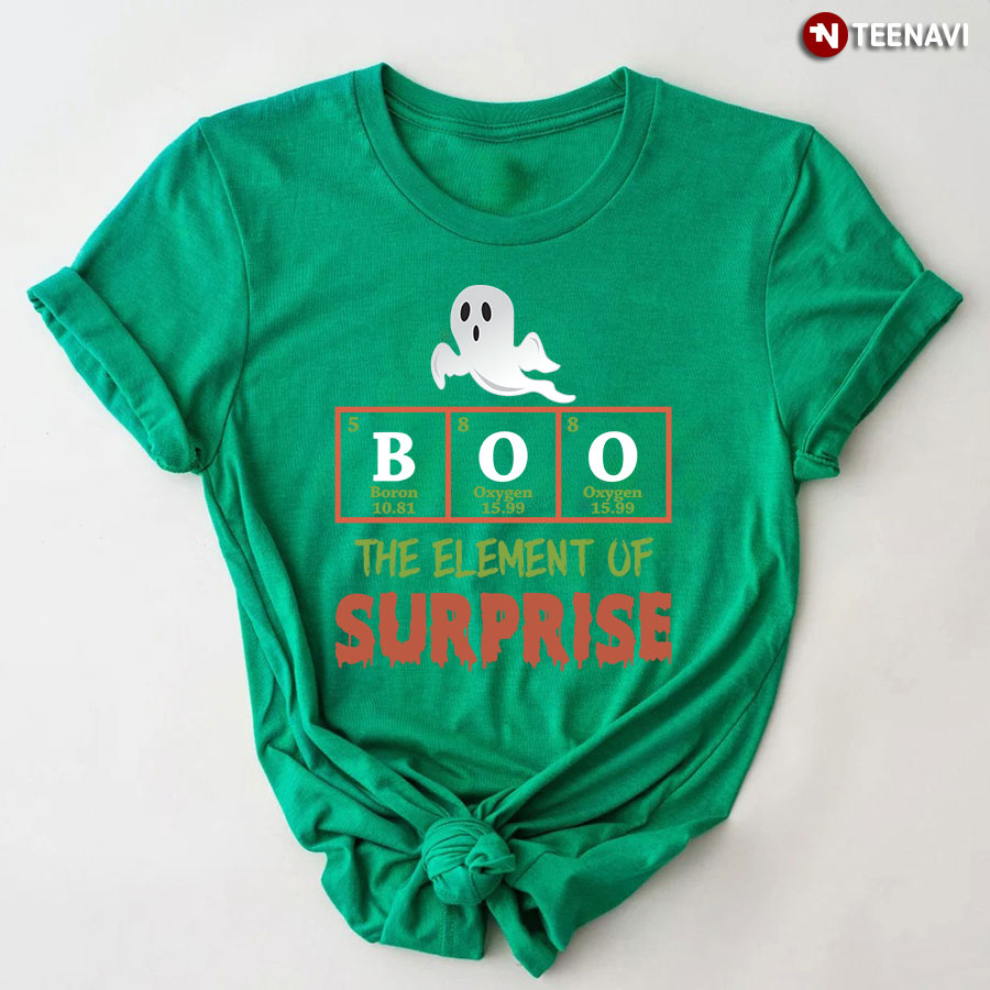 Halloween Boo Art Chemistry Teacher Element Of Surprise T-Shirt