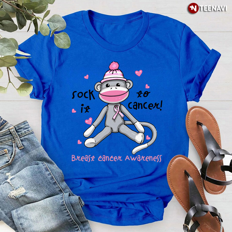 Sock It To Cancer Monkey Breast Cancer Awareness T-Shirt