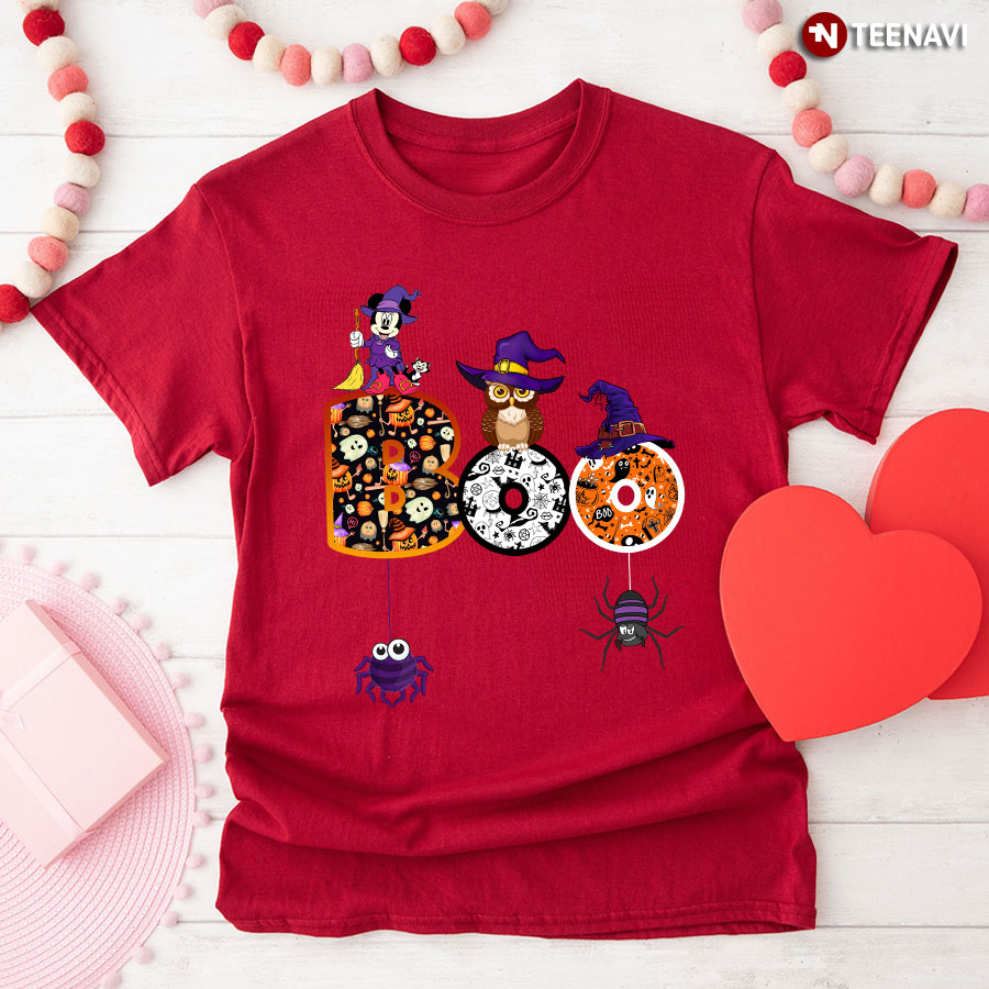 Boo Mickey Mouse Owl Witch Spiders And Jack O’ Lantern T-Shirt - Halloween Tee