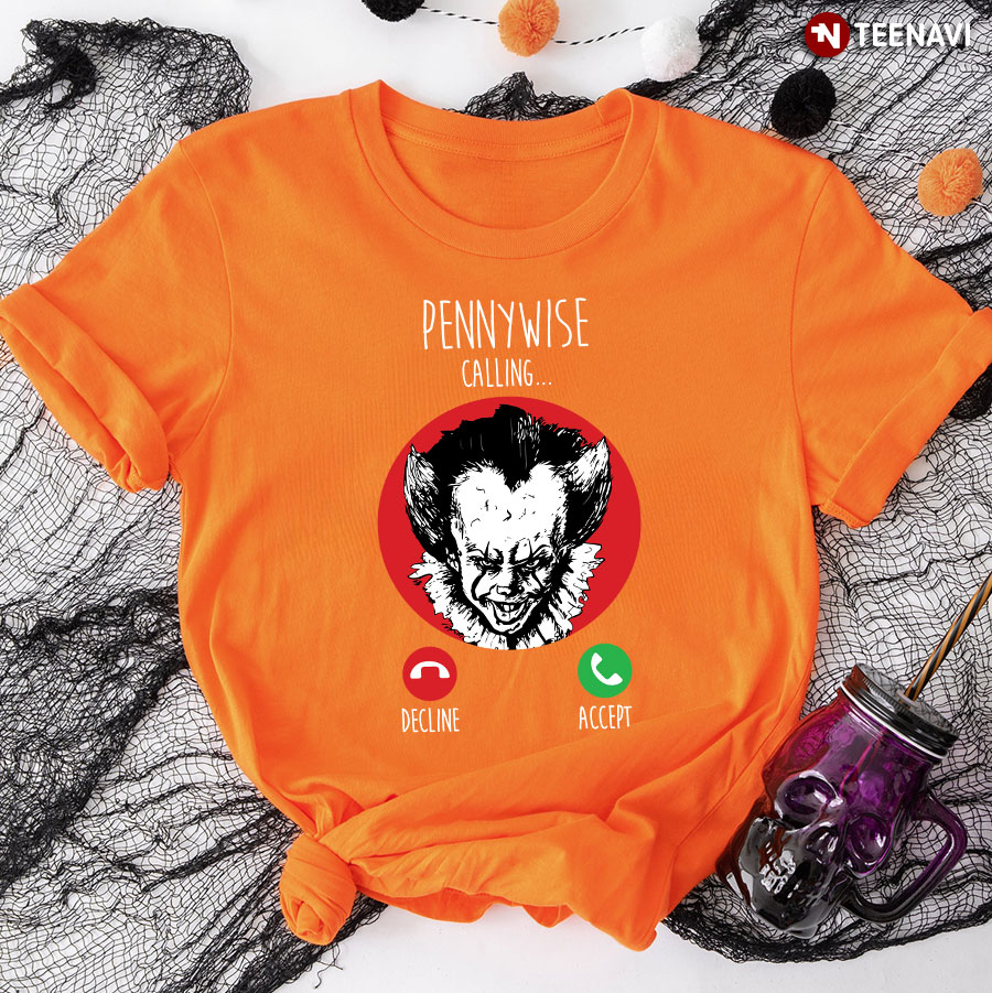 Pennywise Calling Horror Movies Character for Halloween T-Shirt
