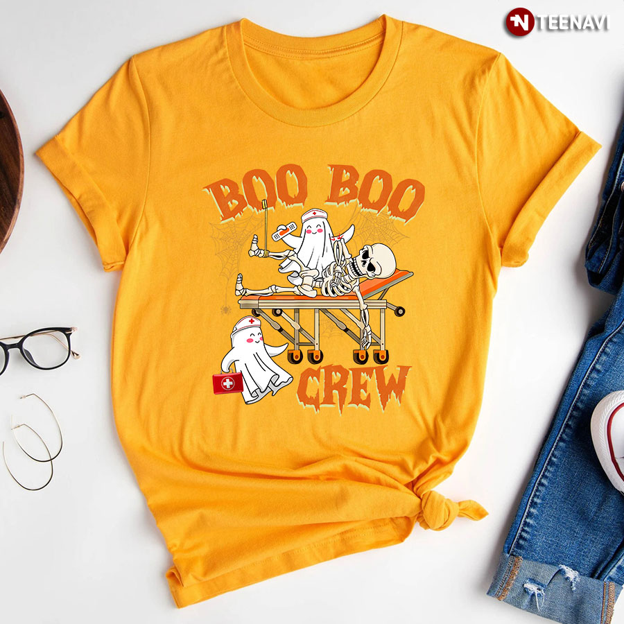 Boo Boo Crew Boo Nurse And Skeleton for Halloween T-Shirt