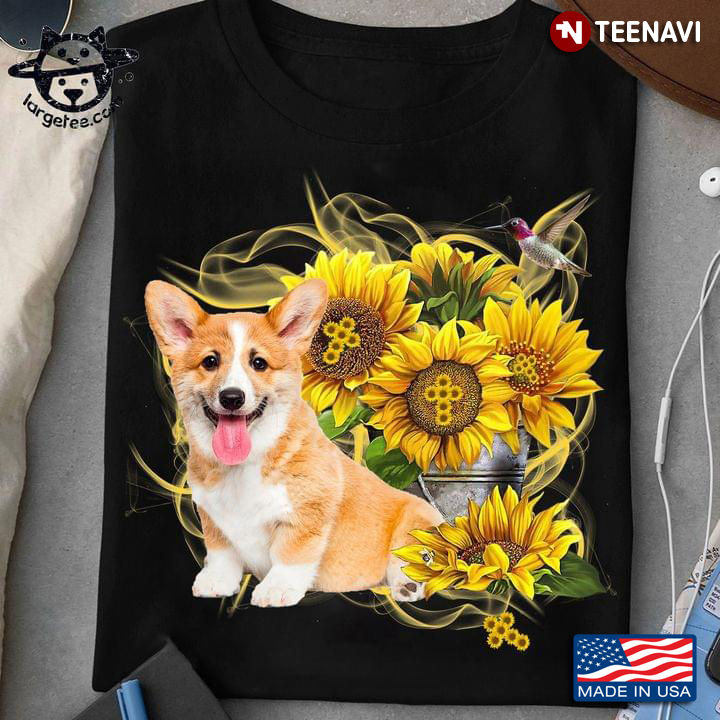 Corgi Sunflowers For Dog Lovers