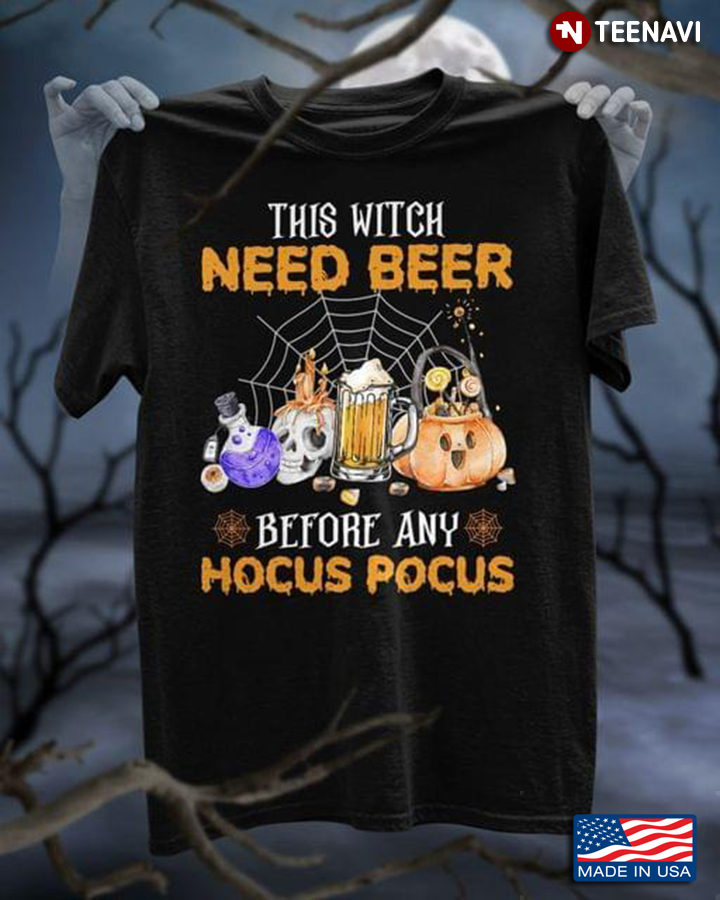 This Witch Needs Beer Before Any Hocus Pocus Halloween Pumpkin