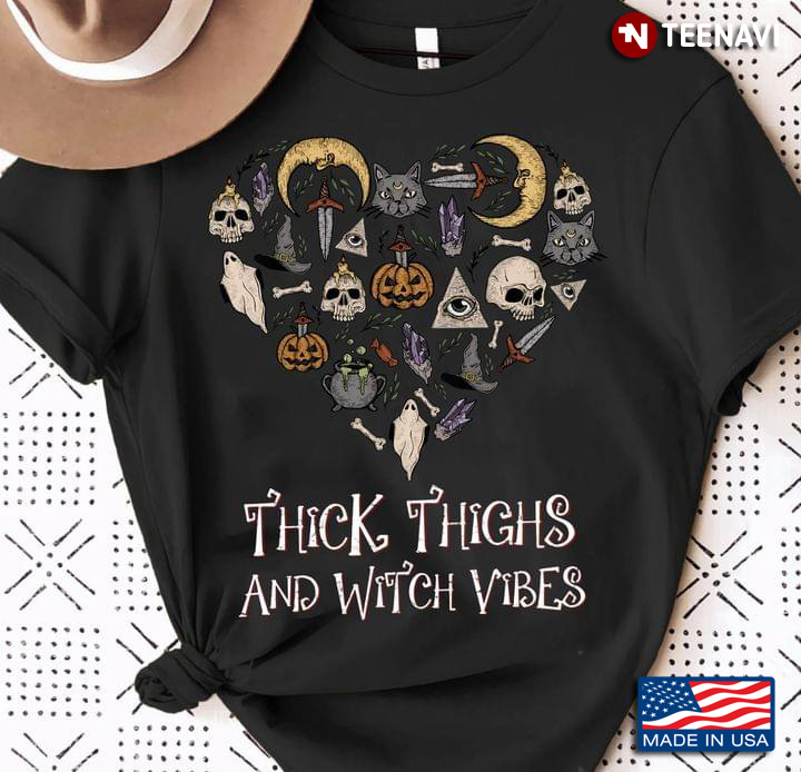 Thick Thighs And Witch Vibes Halloween