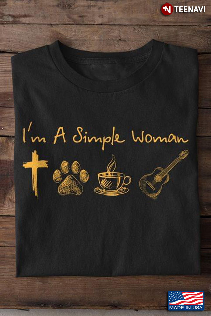 I’m A Simple Woman God Dog Coffee Guitar