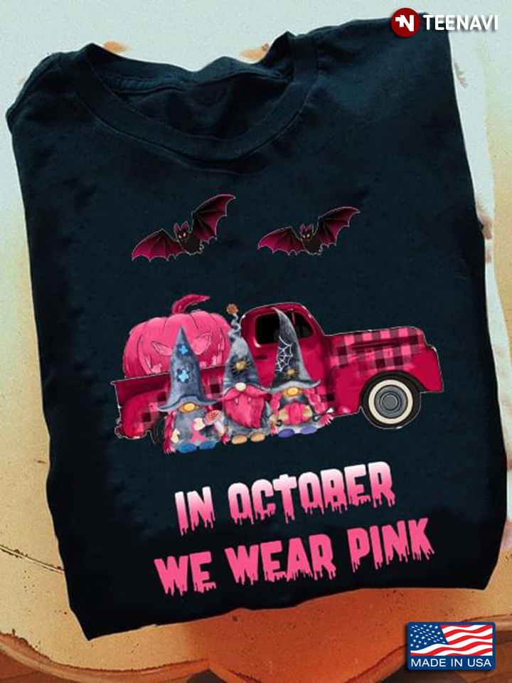 Halloween Truck and Gnomes In October We Wear Pink